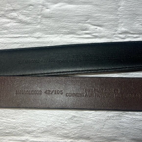 1 Black, 1 Brown Leather Belts - Set of 2 - Picture 11 of 14